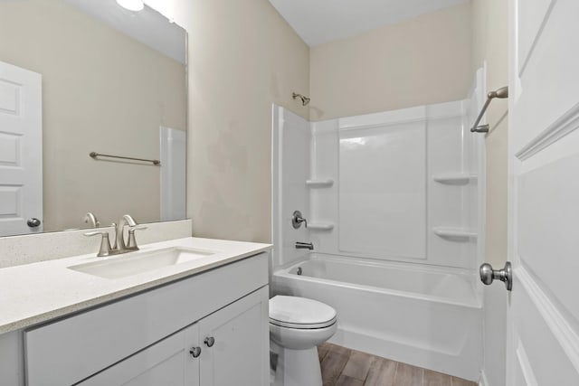 3368 Vinemont Dr, Thompsons Station, TN 37179 - full bathroom featuring vanity, tub / shower combination, toilet, and wood finished floors