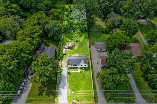 3846 Saunders Ave, Nashville, TN 37216 - aerial view of property and surrounding area featuring property boundaries highlighted