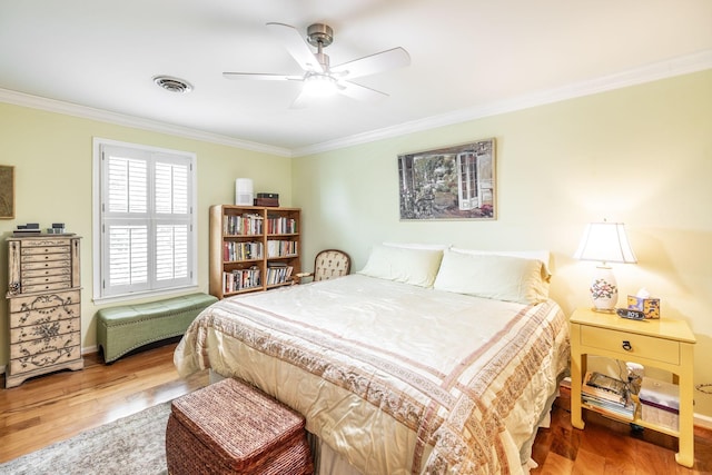 1234 Windsor Dr, Gallatin, TN 37066 - bedroom with crown molding, wood finished floors, ceiling fan, and baseboards