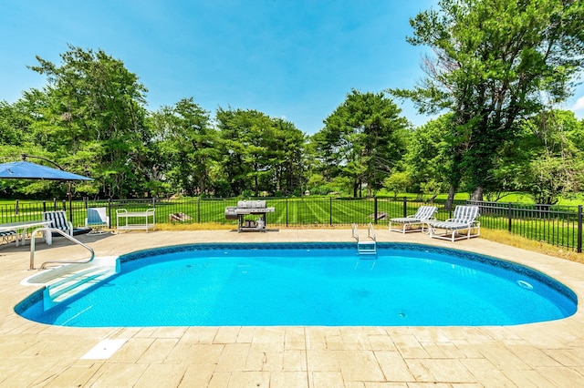 1234 Windsor Dr, Gallatin, TN 37066 - view of swimming pool with view of wooded area and a patio area