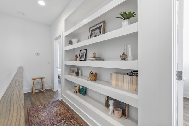 682 James Ave, Nashville, TN 37209 - hallway featuring wood finished floors, baseboards, and recessed lighting