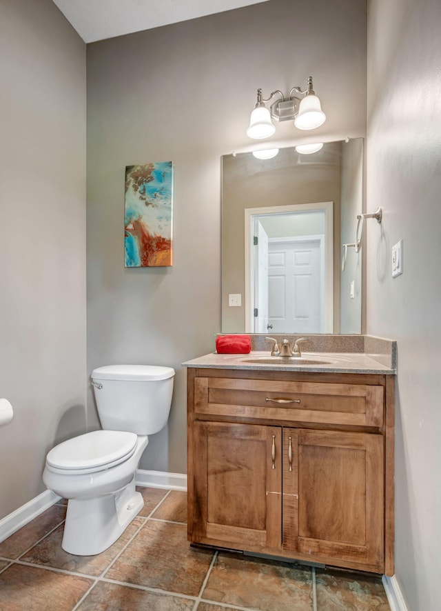 80 Latimer Cemetery Ln, Waverly, TN 37185 - bathroom with toilet, baseboards, vanity, and tile patterned flooring