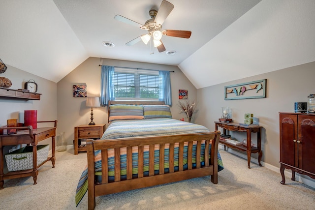 80 Latimer Cemetery Ln, Waverly, TN 37185 - bedroom featuring vaulted ceiling, carpet flooring, ceiling fan, baseboards, and a desk