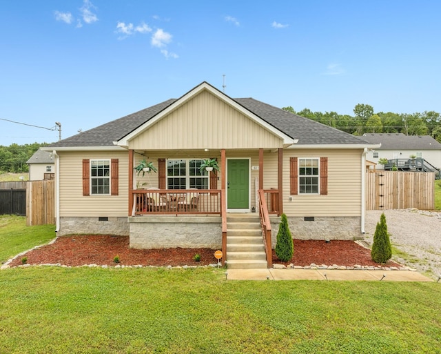 611 Annas Way, Lewisburg, TN 37091 - view of front facade featuring crawl space, covered porch, and roof with shingles