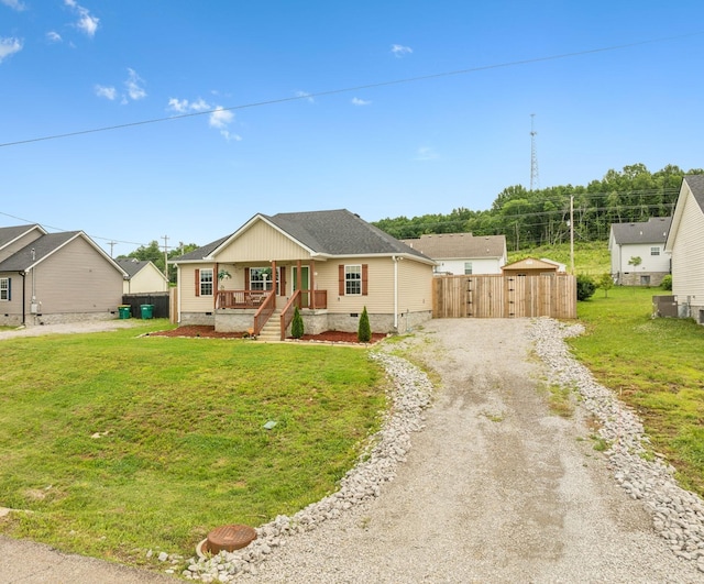 611 Annas Way, Lewisburg, TN 37091 - view of front of property with a porch, gravel driveway, a gate, and roof with shingles