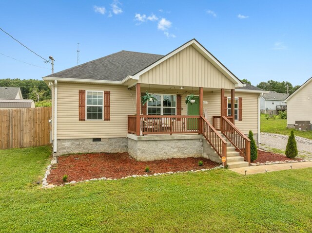 611 Annas Way, Lewisburg, TN 37091 - view of front facade with covered porch, crawl space, and a shingled roof