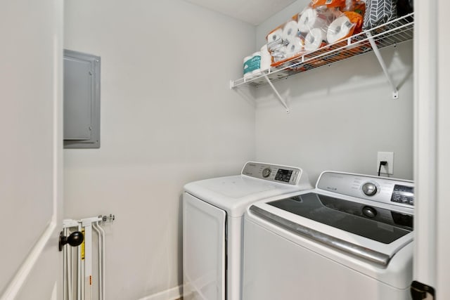 611 Annas Way, Lewisburg, TN 37091 - laundry room with separate washer and dryer, electric panel, and radiator