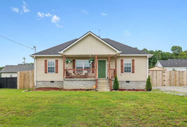 611 Annas Way, Lewisburg, TN 37091 - bungalow-style home with crawl space, a porch, and roof with shingles
