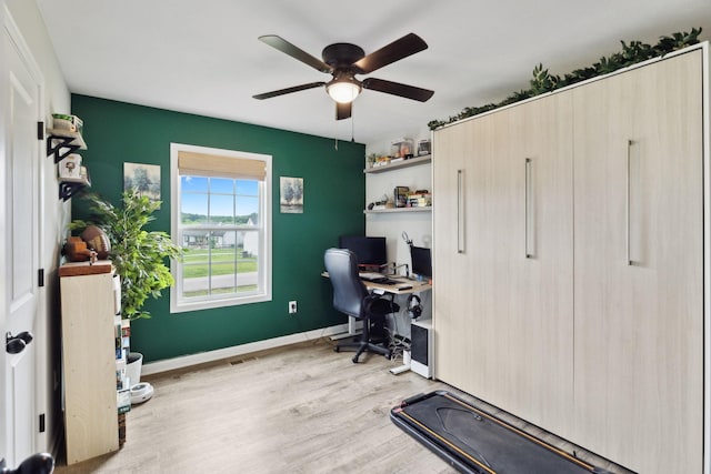 611 Annas Way, Lewisburg, TN 37091 - office with ceiling fan, wood finished floors, and baseboards