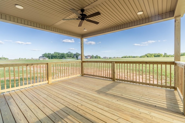 5359 Roy Holman Rd, Springfield, TN 37172 - deck featuring a view of countryside and ceiling fan