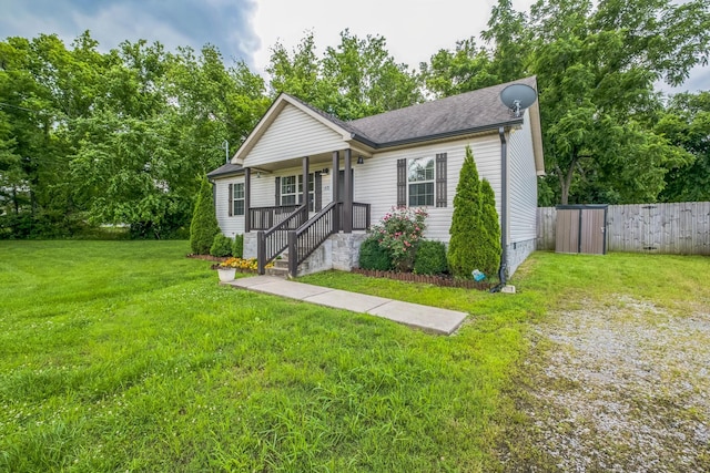 1435 Silver Creek Rd, Lewisburg, TN 37091 - view of front facade featuring a gate, covered porch, roof with shingles, and crawl space