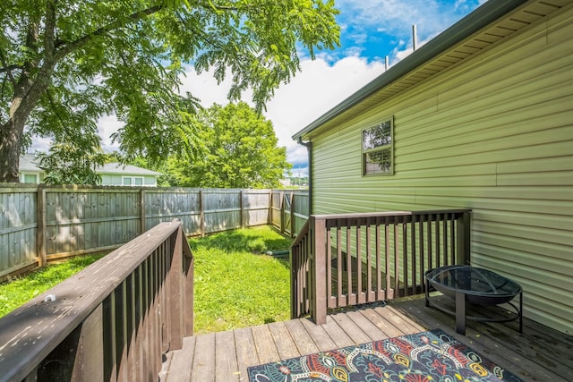 1435 Silver Creek Rd, Lewisburg, TN 37091 - wooden deck featuring a fire pit