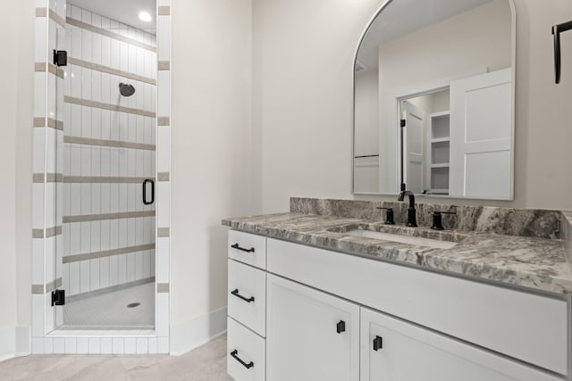 1701 Portland Ave Unit C, Nashville, TN 37212 - full bathroom with vanity, a stall shower, and baseboards