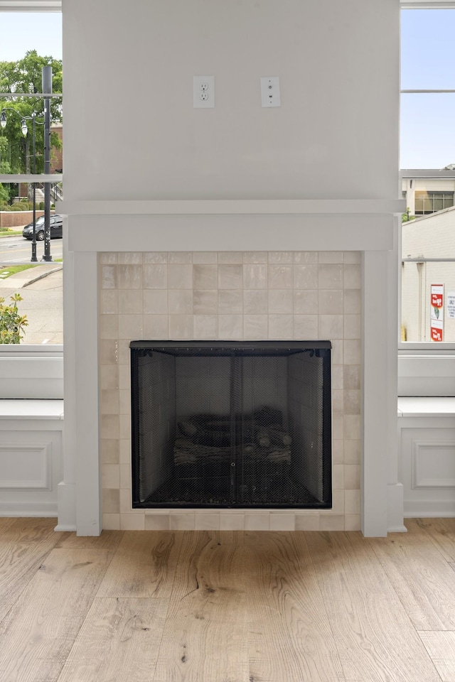 1701 Portland Ave Unit C, Nashville, TN 37212 - detailed view of a tiled fireplace and wood finished floors