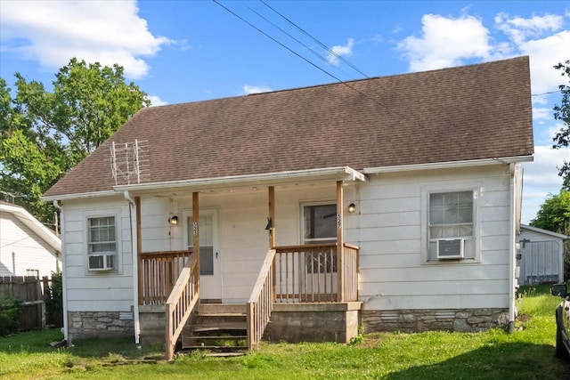 525 Maple St, Lewisburg, TN 37091 - rear view of property with a shingled roof, a yard, and cooling unit