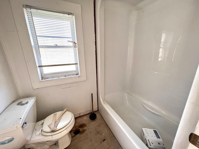 715 Hunt St, Winchester, TN 37398 - bathroom featuring toilet, concrete flooring, and  shower combination