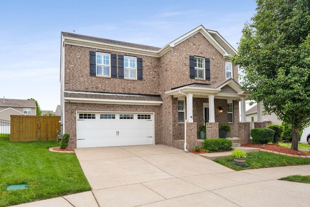 1205 Riverbirch Way, Hermitage, TN 37076 - view of front of home with brick siding, driveway, an attached garage, and covered porch