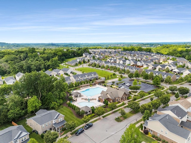 1205 Riverbirch Way, Hermitage, TN 37076 - aerial perspective of suburban area with a pool area