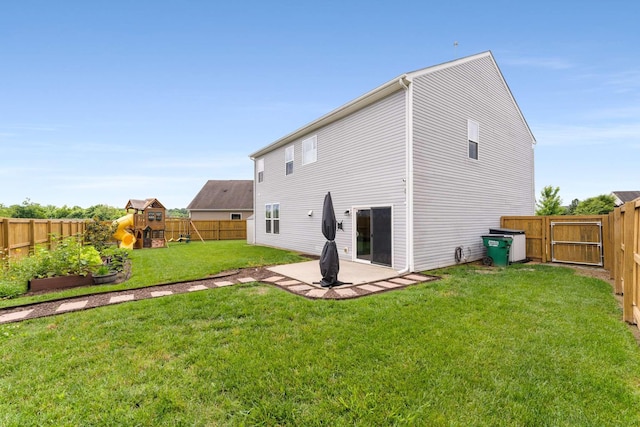 1205 Riverbirch Way, Hermitage, TN 37076 - back of property featuring a playground, a patio, and a gate
