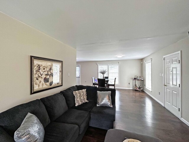 305 Wildwood Dr, Smyrna, TN 37167 - living room featuring dark wood-style floors and baseboards