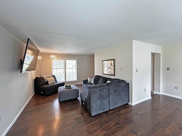 305 Wildwood Dr, Smyrna, TN 37167 - living area with dark wood-style flooring and baseboards