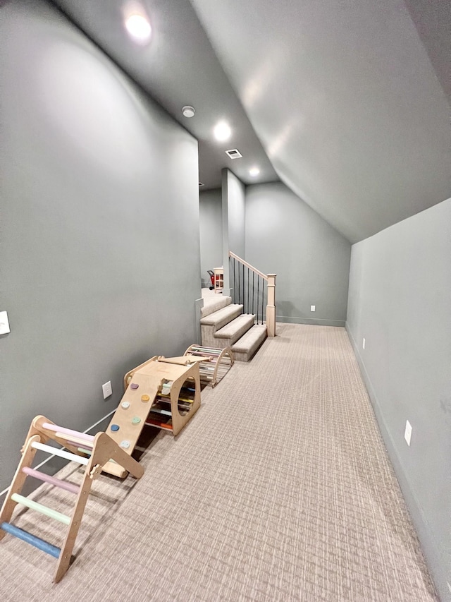1465 Smith Rd, Lebanon, TN 37087 - interior space featuring carpet floors, lofted ceiling, and baseboards