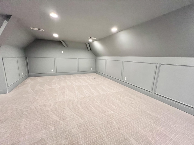 1465 Smith Rd, Lebanon, TN 37087 - bonus room featuring vaulted ceiling, a decorative wall, recessed lighting, and light carpet
