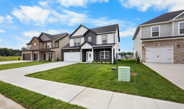 2578 Rafiki Dr, Clarksville, TN 37042 - craftsman inspired home featuring board and batten siding, a front lawn, driveway, an attached garage, and brick siding