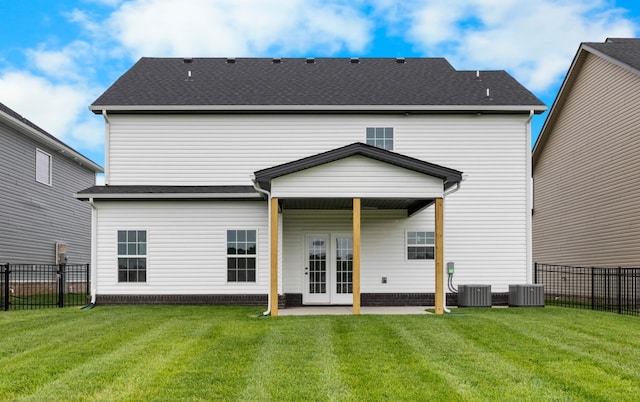 2578 Rafiki Dr, Clarksville, TN 37042 - rear view of property with central AC, a patio area, and french doors