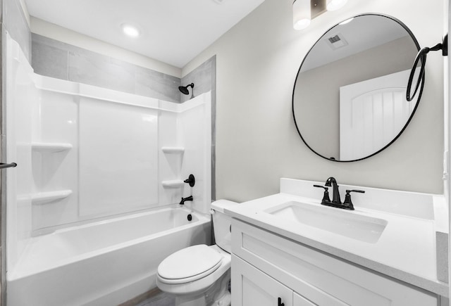 2578 Rafiki Dr, Clarksville, TN 37042 - bathroom featuring toilet, vanity, and tub / shower combination