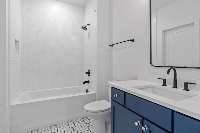 1601 S Observatory Dr Unit C, Nashville, TN 37215 - bathroom with vanity, toilet, bathtub / shower combination, and tile patterned floors