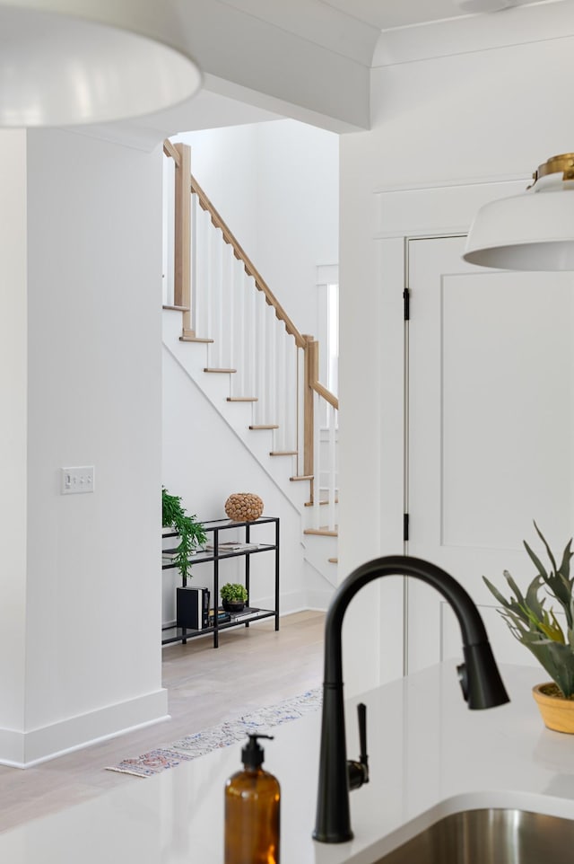 1330 Mcalpine Ave, Nashville, TN 37216 - stairs with wood finished floors and baseboards