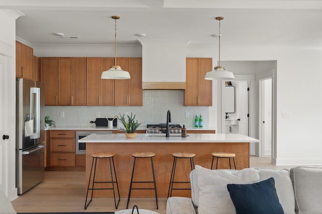 1330 Mcalpine Ave, Nashville, TN 37216 - kitchen featuring high end refrigerator, light countertops, and backsplash