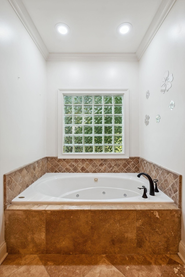 3334 Granite Springs Way, Murfreesboro, TN 37130 - bathroom featuring a whirlpool tub and crown molding