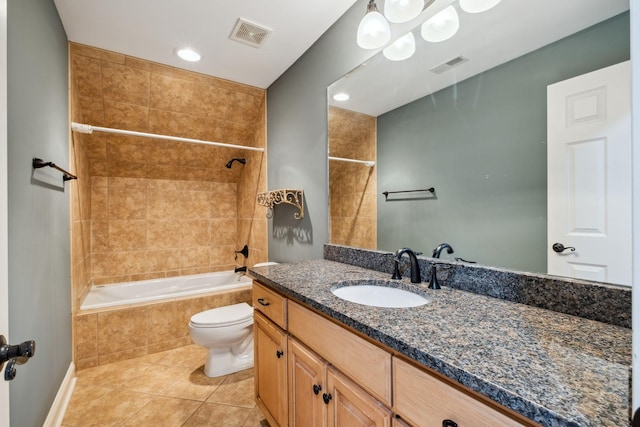 3334 Granite Springs Way, Murfreesboro, TN 37130 - full bath with tile patterned flooring, toilet, tiled shower / bath, vanity, and recessed lighting