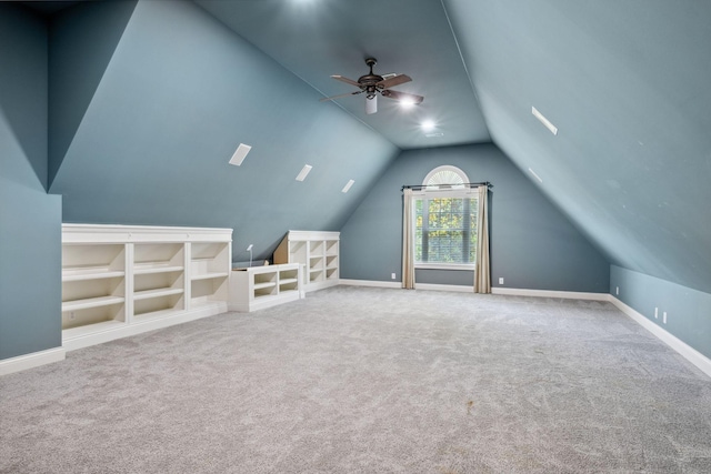 3334 Granite Springs Way, Murfreesboro, TN 37130 - additional living space with vaulted ceiling, ceiling fan, carpet flooring, and baseboards