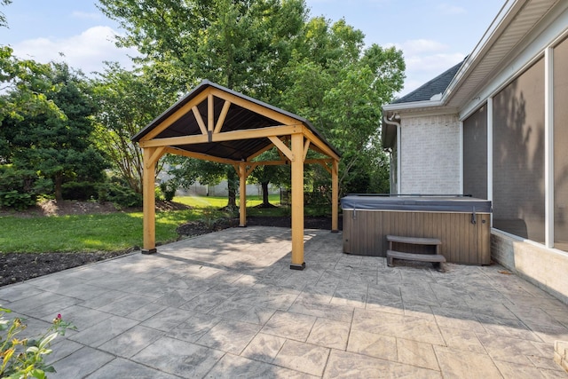 3334 Granite Springs Way, Murfreesboro, TN 37130 - view of patio / terrace with a hot tub and a gazebo