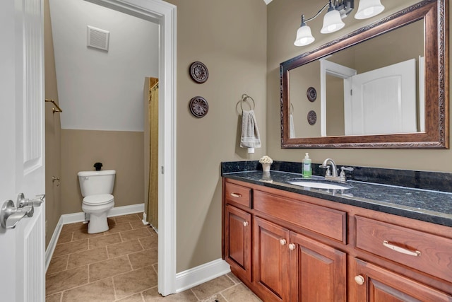 525 Amberly St, Murfreesboro, TN 37129 - bathroom featuring vanity, tile patterned floors, toilet, and baseboards