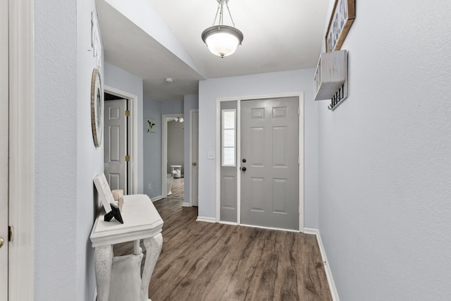105 Patana Dr, White House, TN 37188 - foyer with baseboards, wood finished floors, and vaulted ceiling