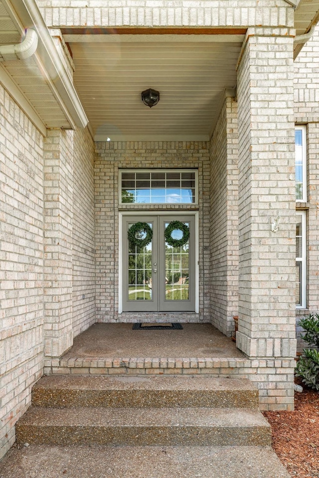 3505 Grove Park Dr, College Grove, TN 37046 - view of exterior entry with french doors and brick siding
