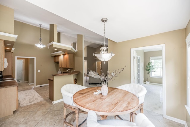 3505 Grove Park Dr, College Grove, TN 37046 - dining space with light tile patterned floors and baseboards