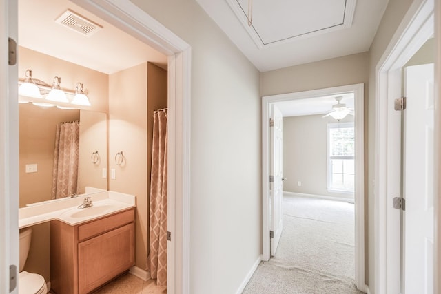 3505 Grove Park Dr, College Grove, TN 37046 - bathroom with vanity, toilet, and baseboards