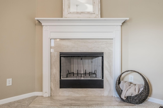 3505 Grove Park Dr, College Grove, TN 37046 - detailed view of baseboards and a fireplace