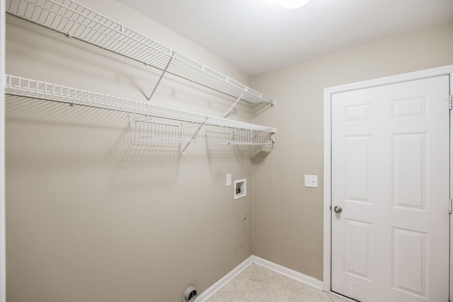 3505 Grove Park Dr, College Grove, TN 37046 - laundry area with washer hookup, baseboards, and light tile patterned flooring