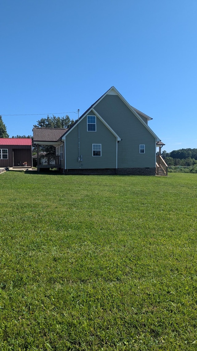 171 Ashmore Rd, Summertown, TN 38483 - view of home's exterior featuring a lawn and a deck