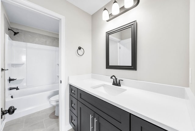 2586 Rafiki Dr, Clarksville, TN 37042 - full bath featuring toilet, vanity, bathing tub / shower combination, and tile patterned flooring