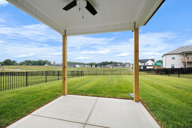 2586 Rafiki Dr, Clarksville, TN 37042 - view of patio / terrace featuring a ceiling fan and a residential view