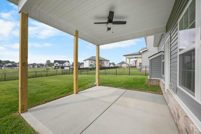 2582 Rafiki Dr, Clarksville, TN 37042 - view of patio / terrace featuring a residential view and ceiling fan