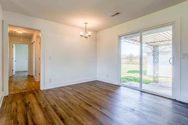 1655 Ben Johns Rd, Smyrna, TN 37167 - empty room with attic access, dark wood-style floors, and baseboards