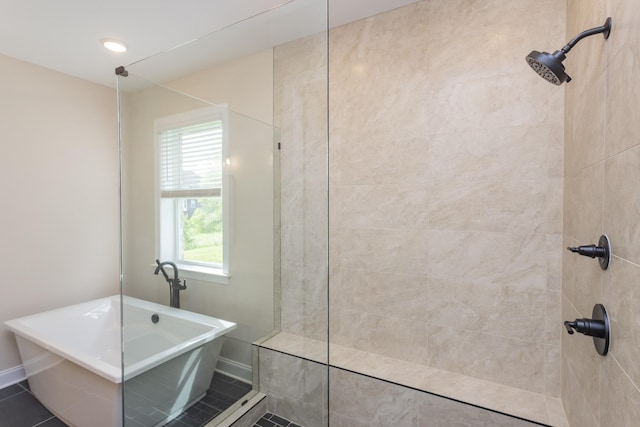 5962 Hunt Valley Dr, Spring Hill, TN 37174 - full bathroom with a walk in shower and a soaking tub